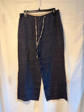 Women Willi Smith Size 10 ¨Denim¨ Linen Wide Leg Pants